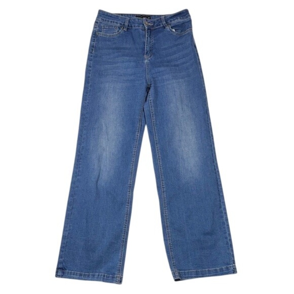 Flying Banana Womens Wide Leg High Rise Blue Denim Jeans N-2 Sz 10M Medium Wash‎
